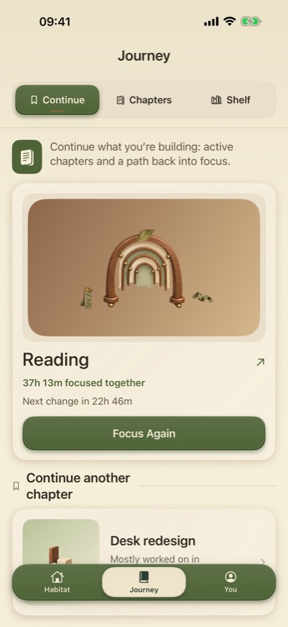 Journey: active chapters and a way back into focus
